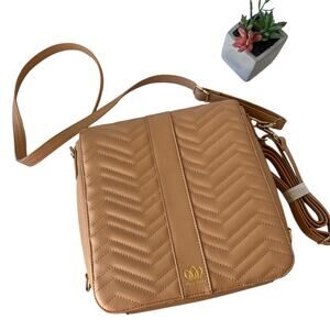 Piper Noble Quilt Convertible Backpack Crossbody Bag Neutral Blush Vegan Leather